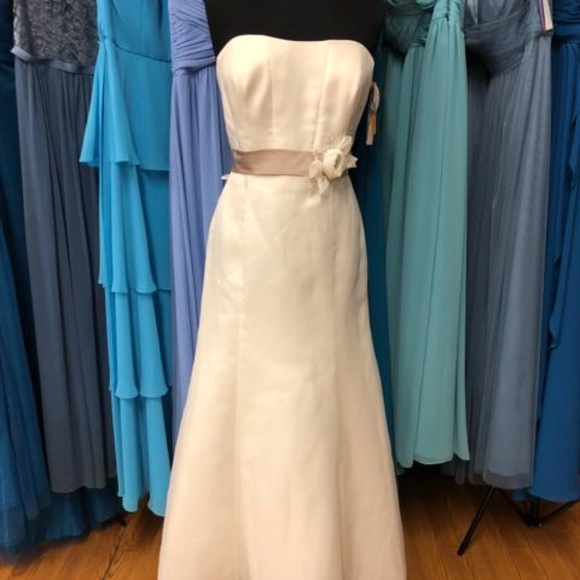 Alfred Angelo Flower Rhinestone Wedding Dress - Picture 1 of 5